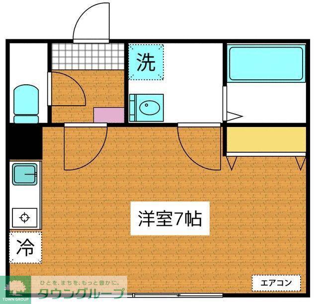 パレスフィールド市川南(ワンルーム/2階)の間取り写真