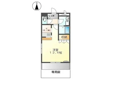 パルス六名(1K/1階)の間取り写真