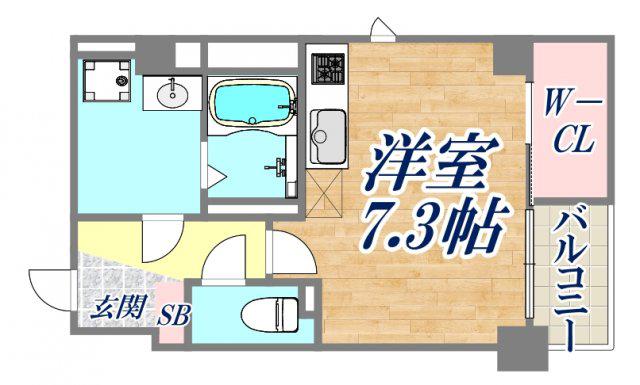 LIBER西宮(ワンルーム/4階)の間取り写真