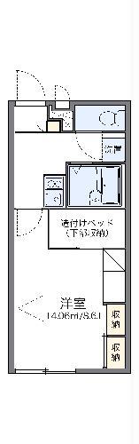 レオパレスBE TOWN(1K/2階)の間取り写真