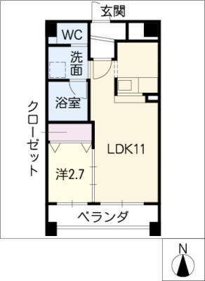 パール瑞穂(1LDK/2階)の間取り写真