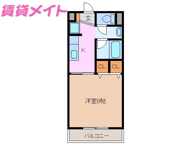 エクセレンス(1K/2階)の間取り写真