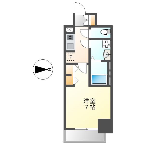 S-RESIDENCE熱田II(1K/9階)の間取り写真