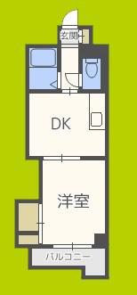 瑞光グランドハイツ北(1DK/5階)の間取り写真