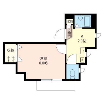 クレール三軒茶屋南(1K/1階)の間取り写真