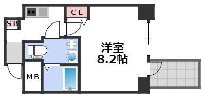 エグゼ難波南VI(1K/5階)の間取り写真