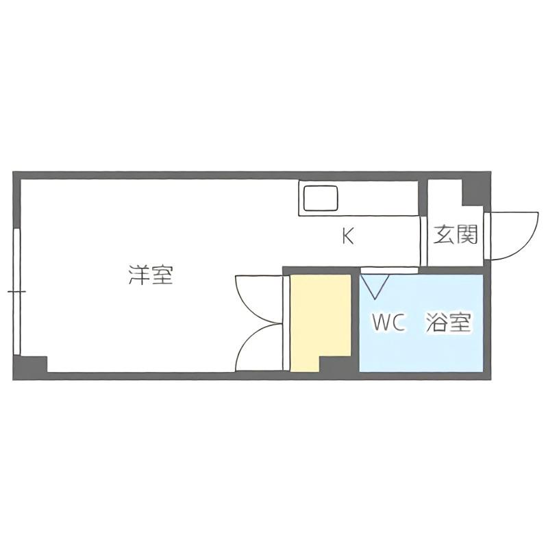 クリスタル村川(ワンルーム/1階)の間取り写真