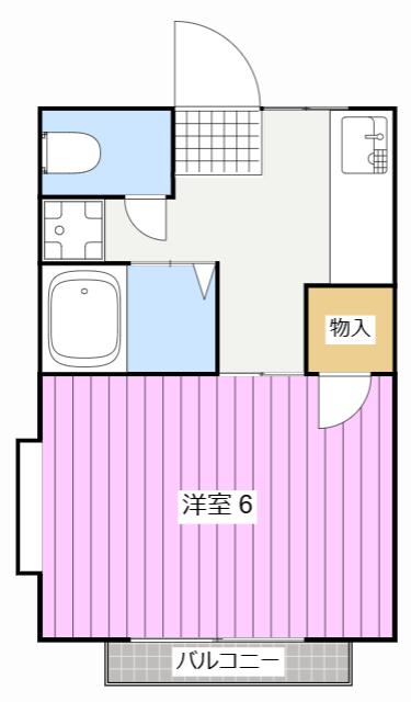 コーポスルガ台(1K/1階)の間取り写真