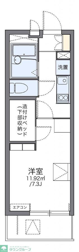 レオパレスコージーコートKI(1K/1階)の間取り写真