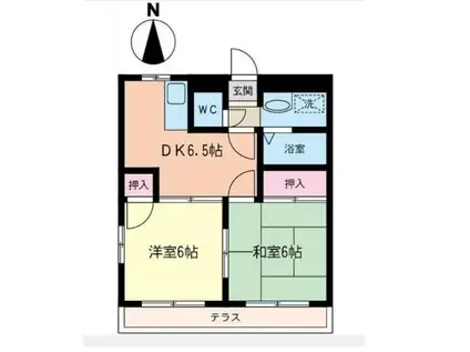 アベニールYUWA(2DK/3階)の間取り写真
