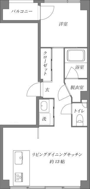 ラブレア両国(1LDK/5階)の間取り写真