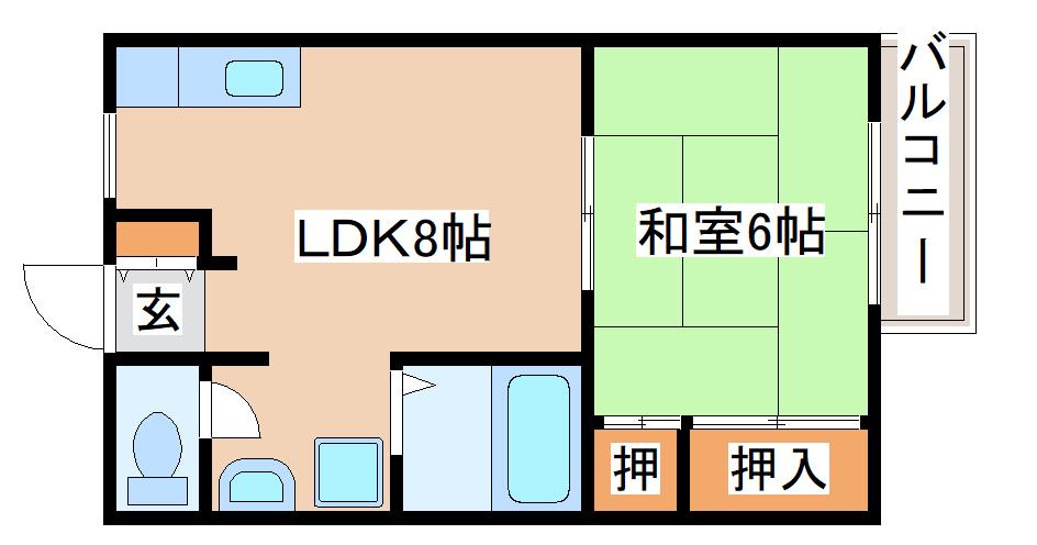 メゾン桜木(1LDK/1階)の間取り写真