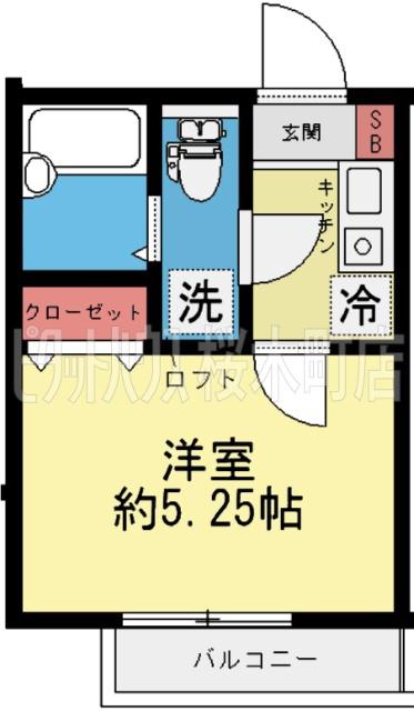 テロワール伊勢(1K/2階)の間取り写真