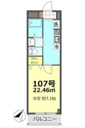 エステ阿佐ヶ谷(1K/1階)の間取り写真