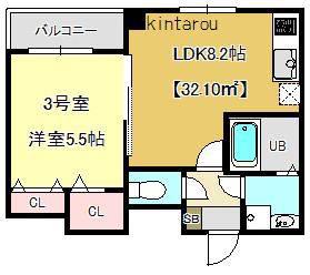 プラチナレジデンス(1LDK/2階)の間取り写真