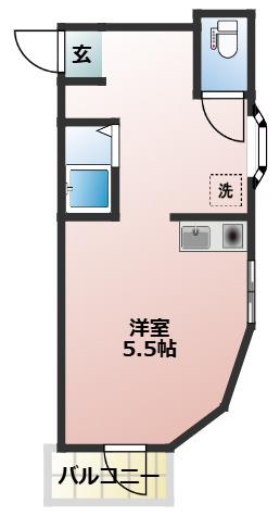 サーティワンパート17(ワンルーム/4階)の間取り写真