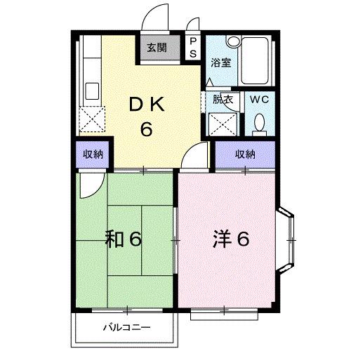 メゾンド・パストラル・B(2DK/2階)の間取り写真