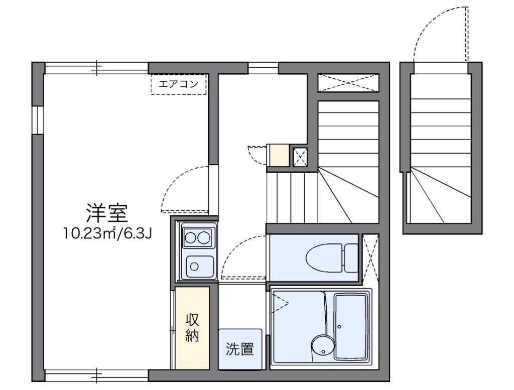 レオネクストシオン北沢(1K/2階)の間取り写真