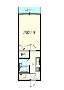 マンションモリヤ田中(1K/1階)の間取り写真