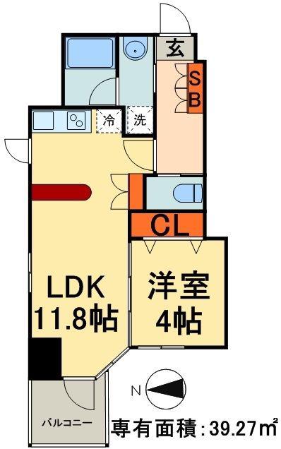 コンフォリア浅草橋DEUX(1LDK/6階)の間取り写真
