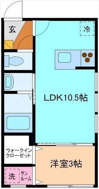 ヴァーチュオーゾ(1LDK/1階)の間取り写真