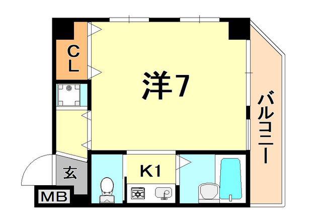 オズフラッツ本山(1K/3階)の間取り写真