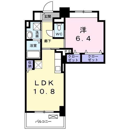 GRAND CIEL(1LDK/4階)の間取り写真