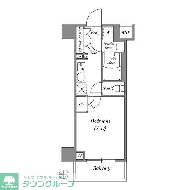 GENOVIA本所吾妻橋SKYGARDEN(1K/7階)の間取り写真