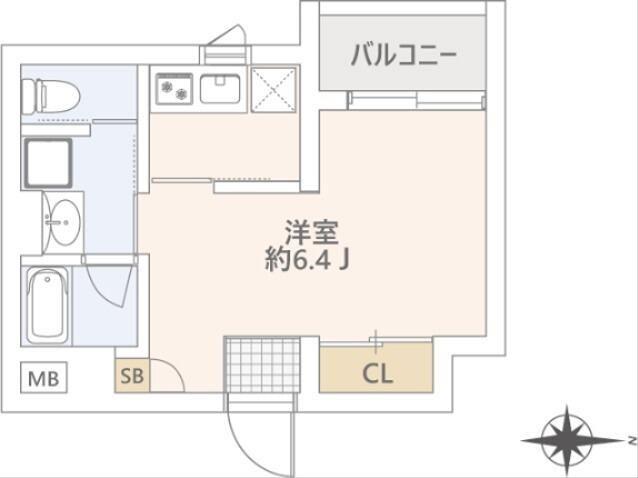 GRANDUO世田谷XIII(1K/2階)の間取り写真