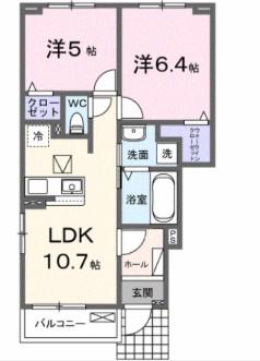サンセールIX(2LDK/1階)の間取り写真