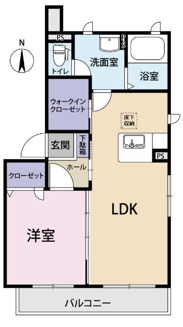 クレセオ ヴェントー(1LDK/1階)の間取り写真
