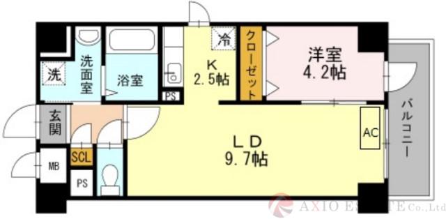 マウントピア(1LDK/8階)の間取り写真