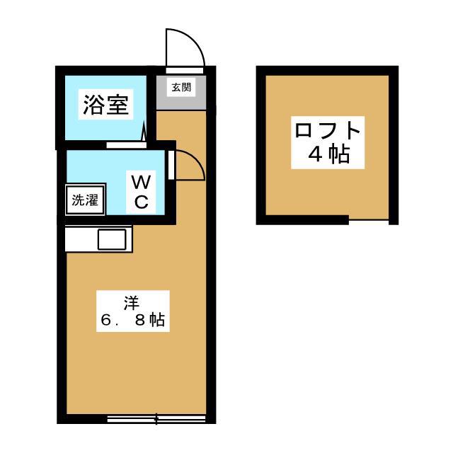 ベイルーム洲崎(ワンルーム/2階)の間取り写真