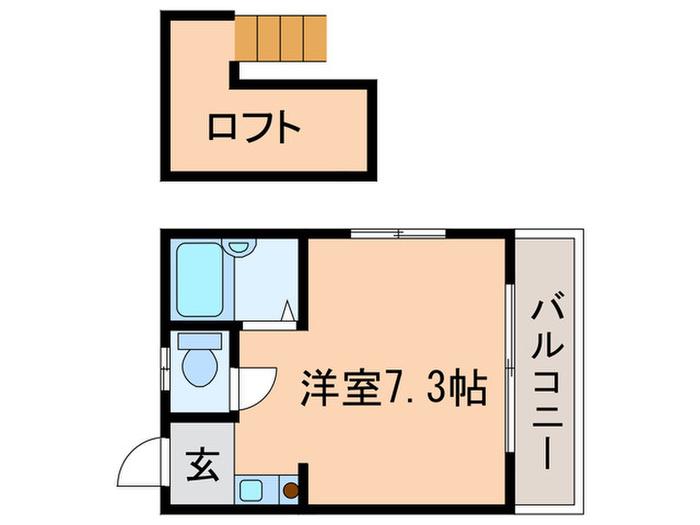 桜ハイツ(ワンルーム/2階)の間取り写真
