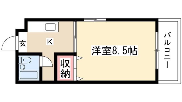 千寿ビル(1K/2階)の間取り写真