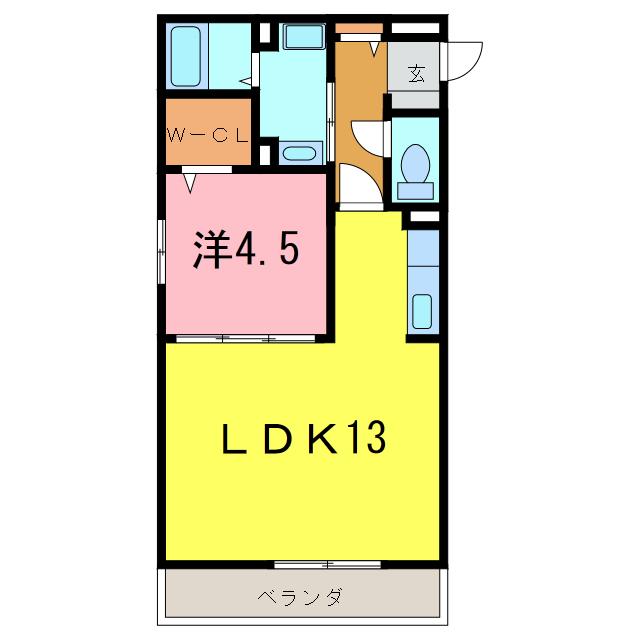 サクセスIII(1LDK/1階)の間取り写真