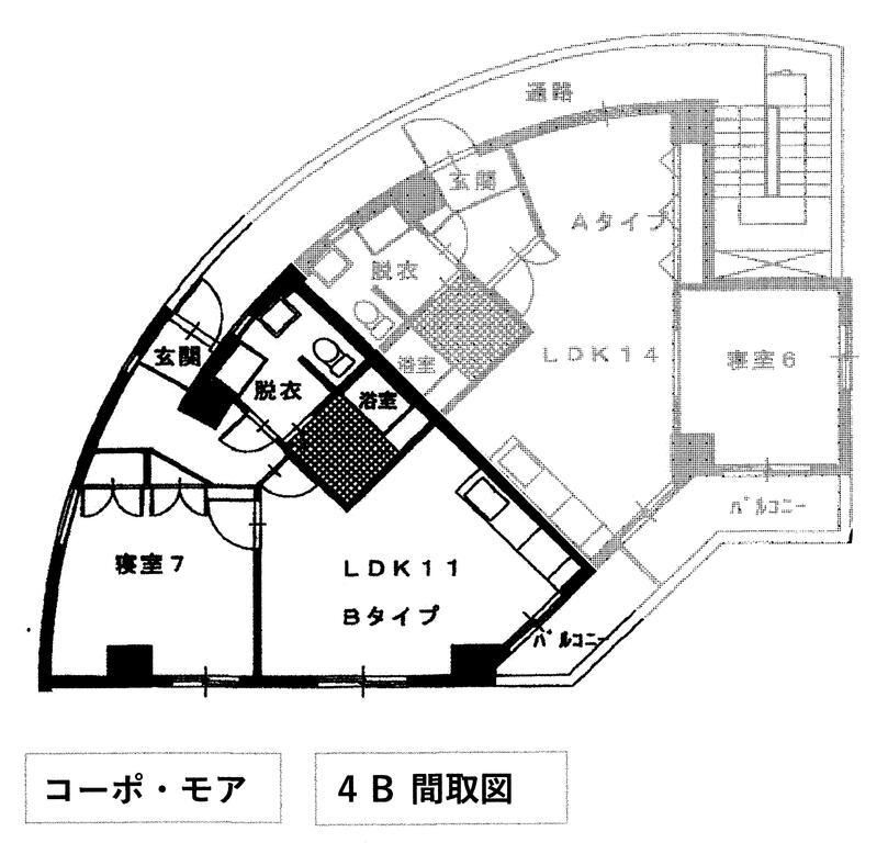 コーポ・モア4B(1LDK/4階)の間取り写真
