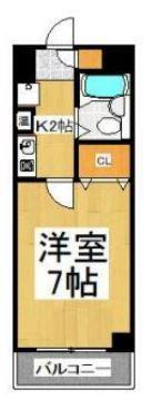 第2アビタシオン浅倉(1K/4階)の間取り写真
