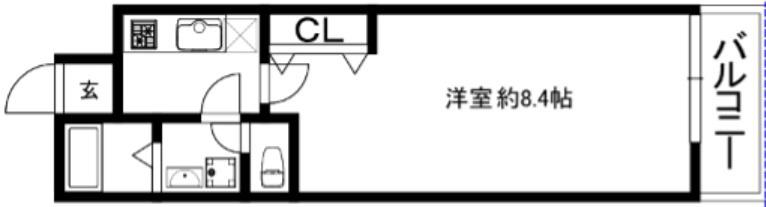 CONOIE西院(1K/4階)の間取り写真