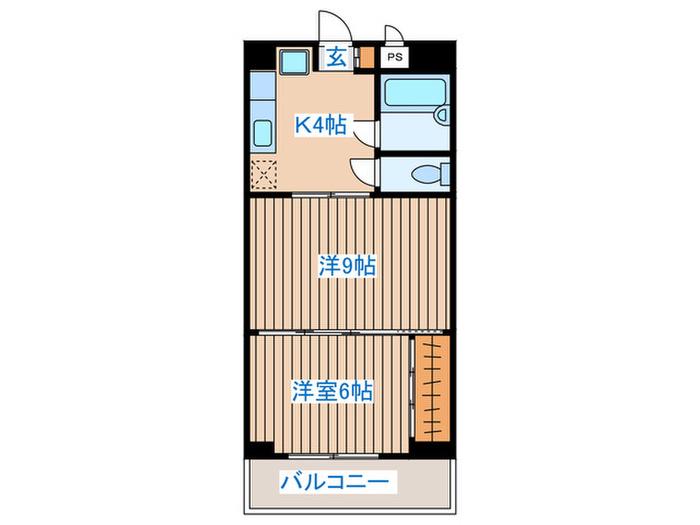 アーバンハイツ中野栄(2K/3階)の間取り写真