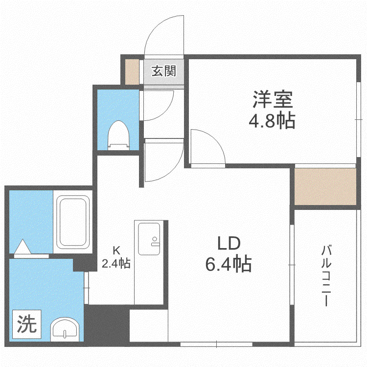 プライマル札幌琴似(1LDK/5階)の間取り写真