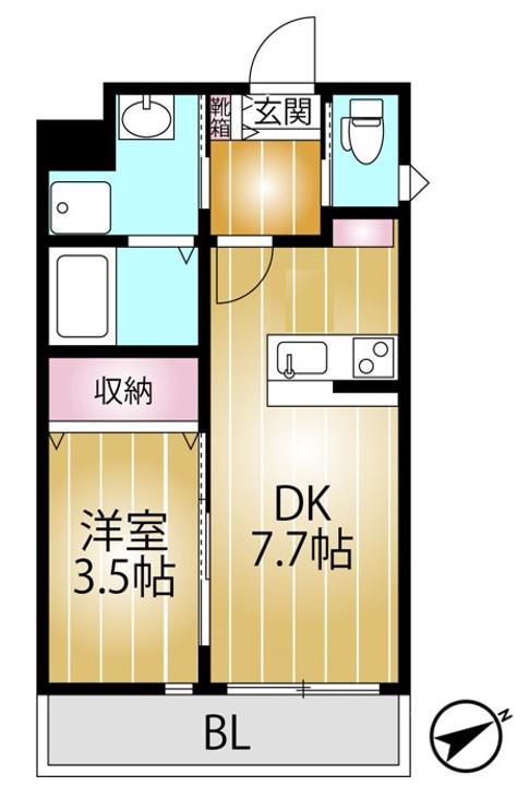 AQUE19(1DK/3階)の間取り写真