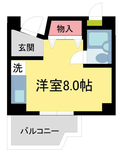 ロイヤルコート上池田(ワンルーム/4階)の間取り写真