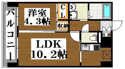 アセットヒルズパークサイト博多(1LDK/7階)の間取り写真