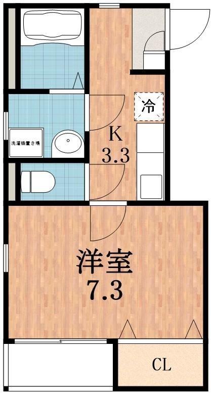メゾン共立通(1K/1階)の間取り写真