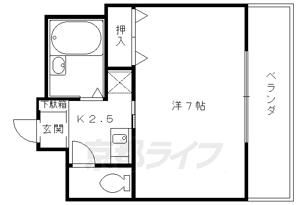 メゾンオガワ(1K/2階)の間取り写真