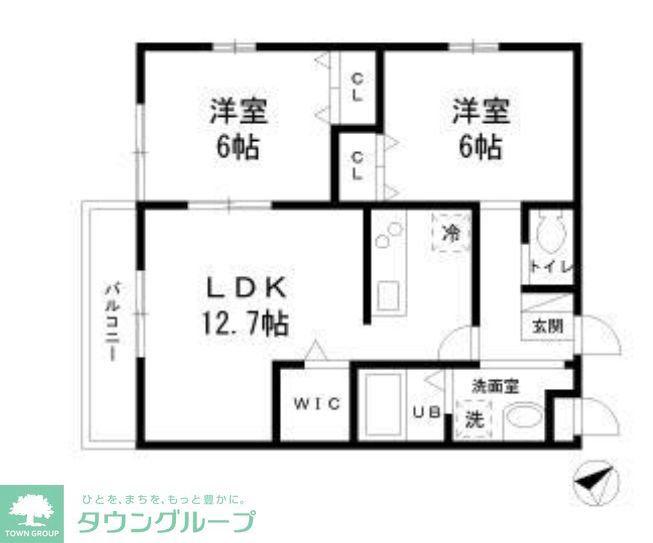FOREST 深大寺(2LDK/2階)の間取り写真