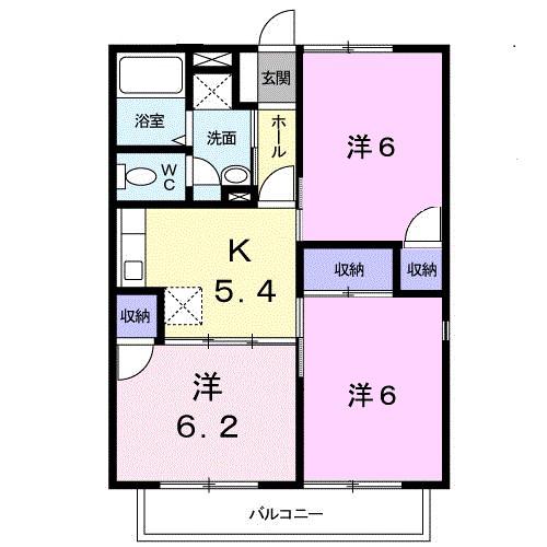 ビレッジストーンI(3K/1階)の間取り写真