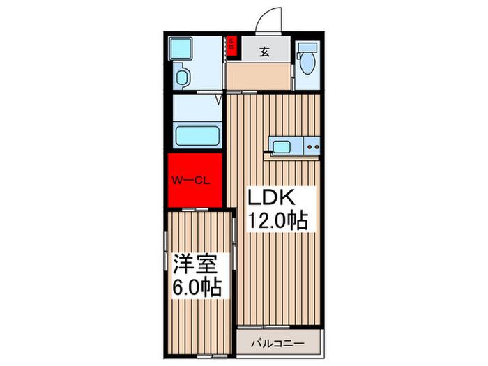 ボナール久保町(1LDK/3階)の間取り写真