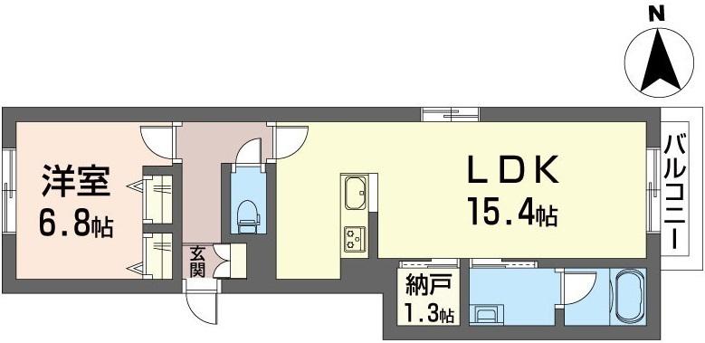 フィエルテ(1LDK/1階)の間取り写真